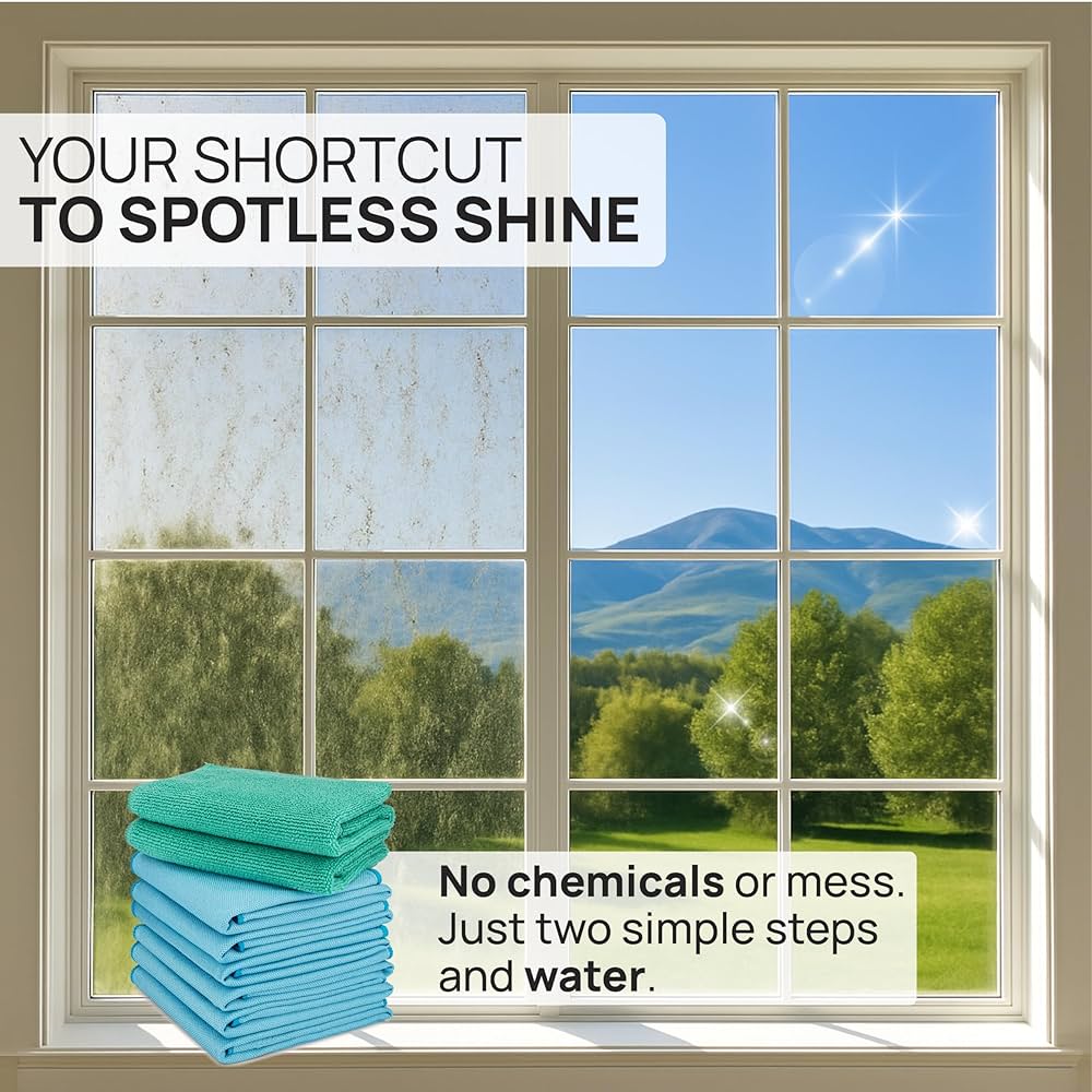 Amazon.com: Claro 2 Step Glass Cleaning Cloth 8-Pack – Green